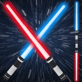 LED Light Up Saber with Sound - Retractable 7 Colors Light Saber Sword for Kids - 2 Packv