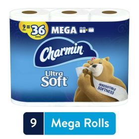 Charmin Ultra Soft Toilet Paper, 9 Mega Rolls