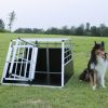 Double Doors Pet Car Transport Cage Aluminium Puppy Travel Crate Box Trapezoidal Kennel Dog Cat Carrier Cage