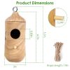 2 Packs Humming Bird Houses for Outside Wooden Hanging Bird Nest Feeder Hand Patio Garden Craft Ornament Decoration