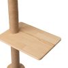 Wall-Mounted Cat Scratching Pad for Small to Large Cat, Indoor Wood Cat Tree with Hammock, Cat Scratcher Perch