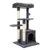 Double Level Cat Tree Stand House Furniture Kittens Activity Tower Posts Kitty Pet Play House; XH