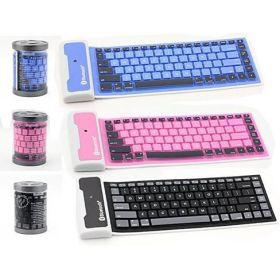 Type Out Of A Box With Flexible Silicone Bluetooth Keyboard (Color: pink)