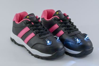 Girls High Beam Light Shoes (Color: BLACK)