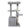 Double Level Cat Tree Stand House Furniture Kittens Activity Tower Posts Kitty Pet Play House; XH