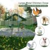 Outdoor Large Metal Chicken Run Coop with 1 piece of Waterproof Cover, Garden Backyard Walk-in Hen Cage Poultry Pet Hutch for Farm Use