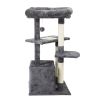 Double Level Cat Tree Stand House Furniture Kittens Activity Tower Posts Kitty Pet Play House; XH