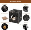 Mewoofun Handmade Cat Supplies Cat House for Indoor Woven Rattan Designed Pets