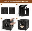 Mewoofun Handmade Cat Supplies Cat House for Indoor Woven Rattan Designed Pets